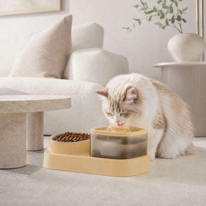 2-i-1 Kattfontän & Matskål