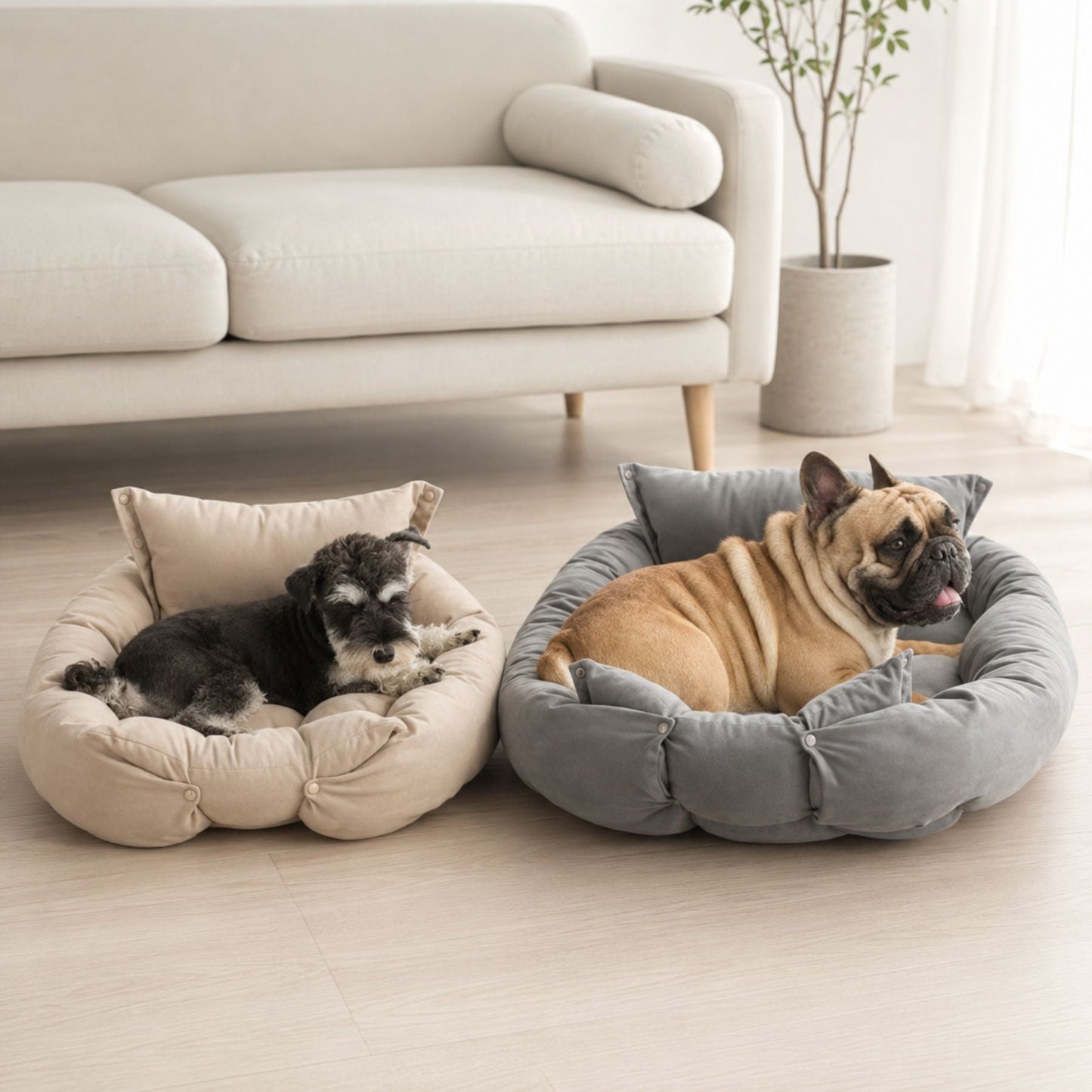 3-i-1 Plyschbädd för Hund & Katt