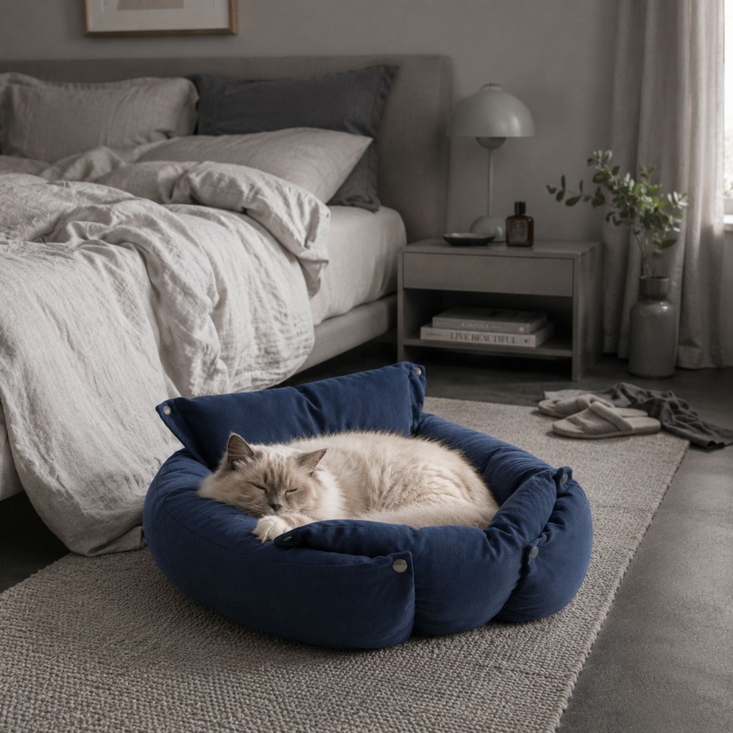3-i-1 Plyschbädd för Hund & Katt