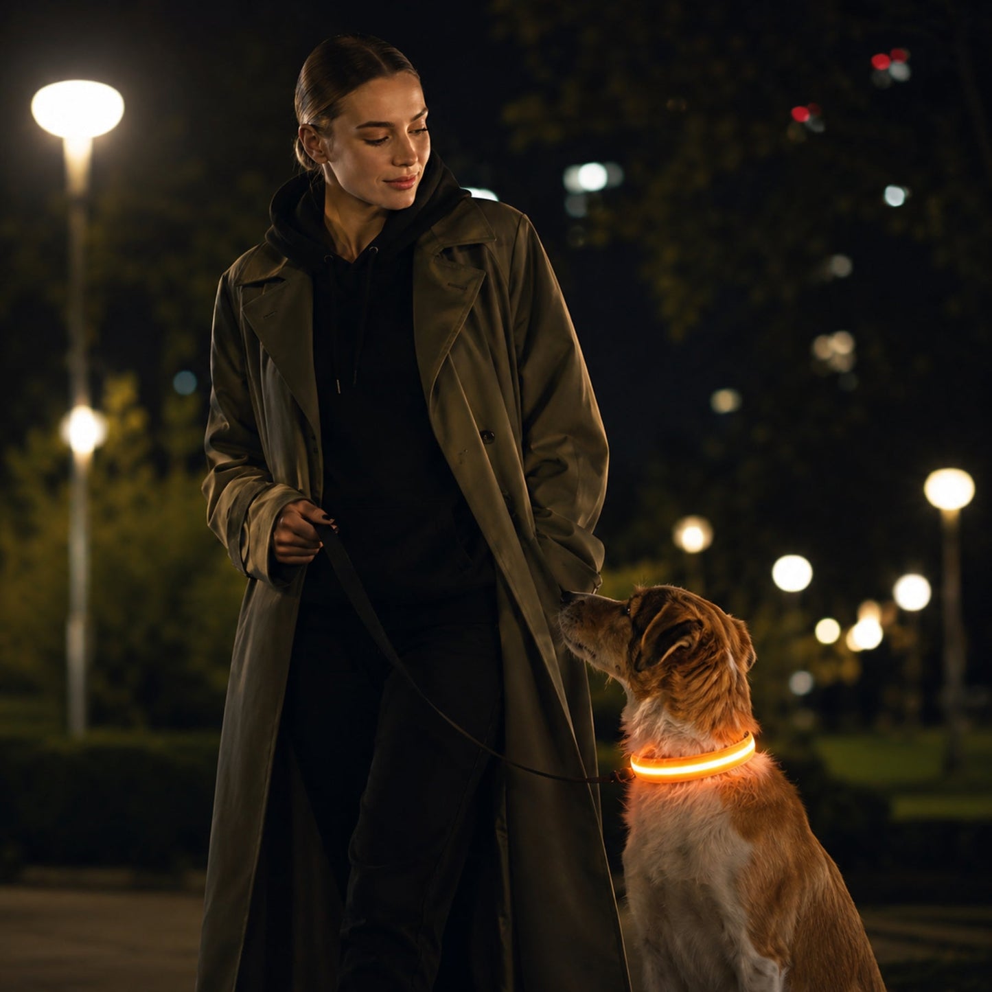 Justerbart LED-Halsband för Hund