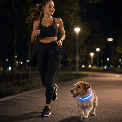 Justerbart LED-Halsband för Hund