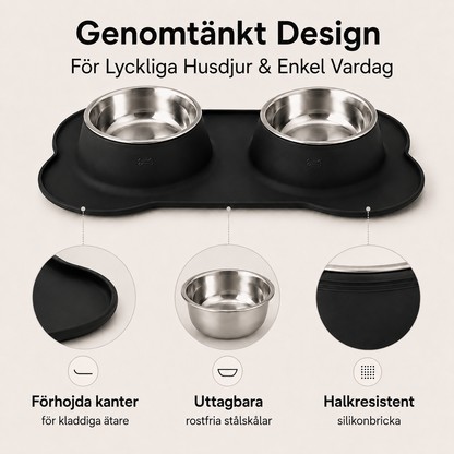 Premium Dubbelskål för Hund & Katt