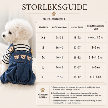 Jeansoverall för Hund med Randig Tröja