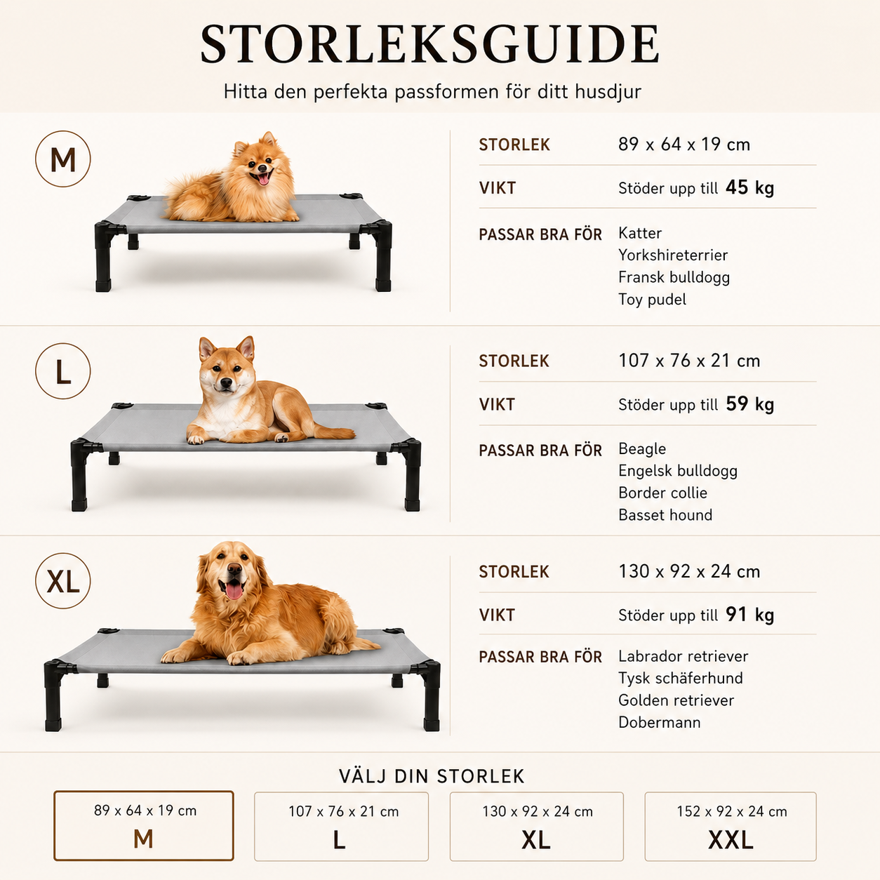 Upphöjd Kylande Hund- & Kattbädd