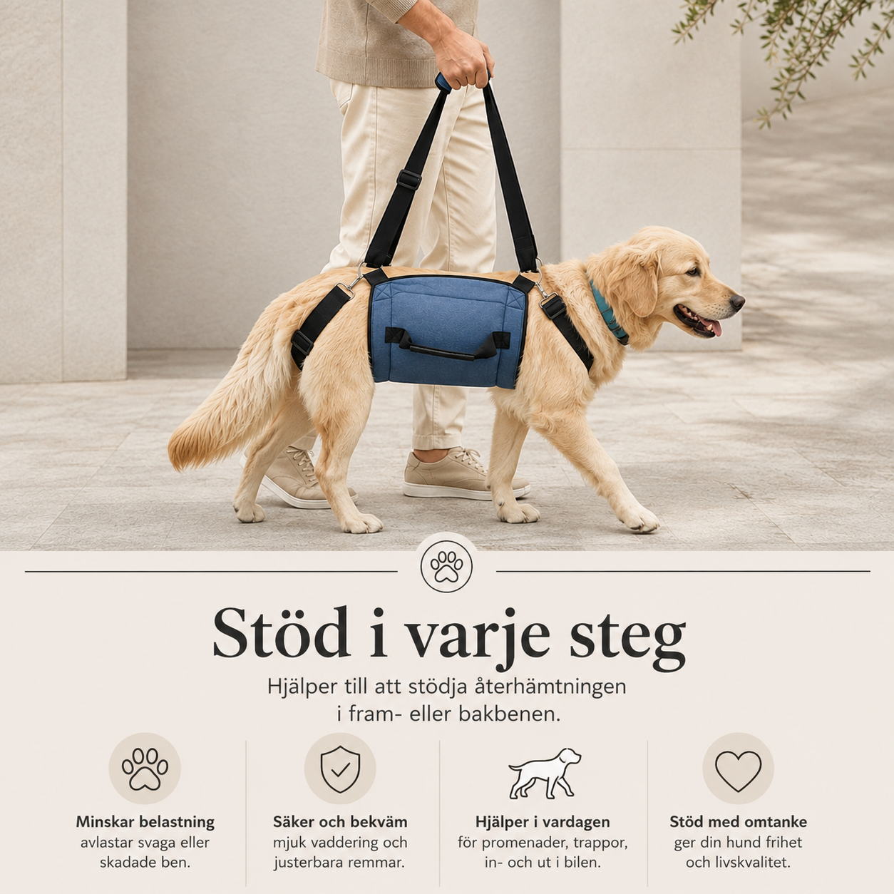 Justerbar Lyftsele för Hund