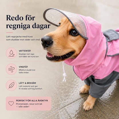 Regnoverall för Hund med Huva
