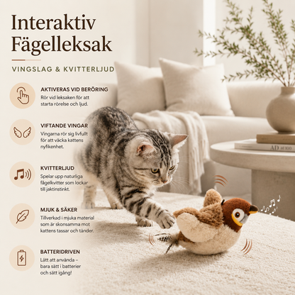 Fågelleksak för Katt med Ljud & Rörelse