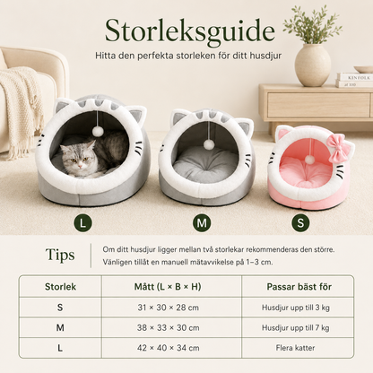 Kattgrotta i Plysch med Hängande Leksak