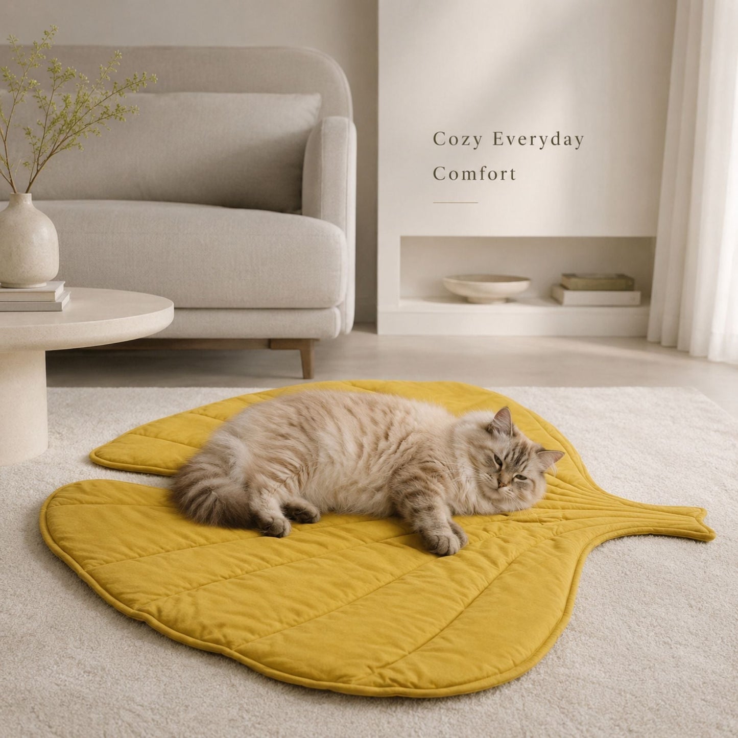 Lövformad Quiltad Hund- & Kattbädd
