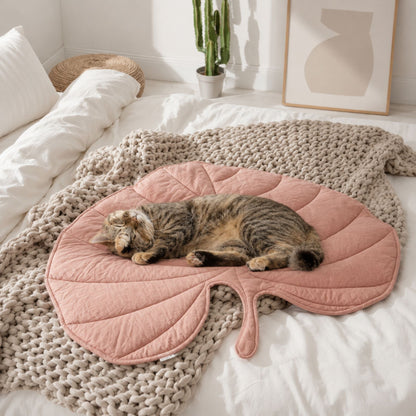 Lövformad Quiltad Hund- & Kattbädd