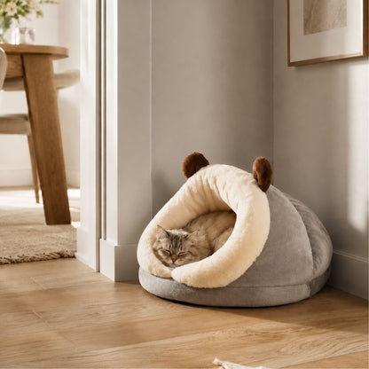 Plyschbädd med Huva för Hund & Katt