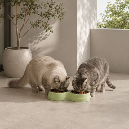 Premium Dubbelskål för Katt & Liten Hund