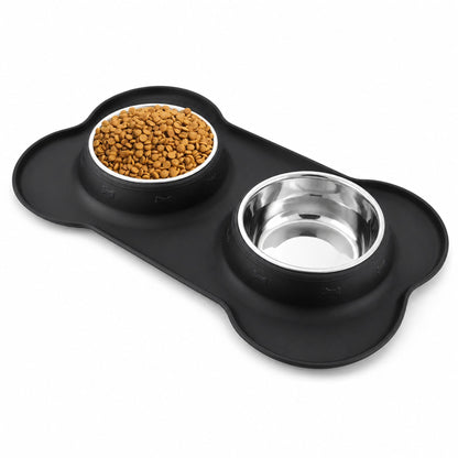 Premium Dubbelskål för Hund & Katt