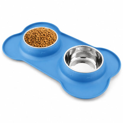 Premium Dubbelskål för Hund & Katt