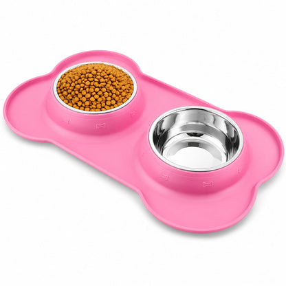 Premium Dubbelskål för Hund & Katt