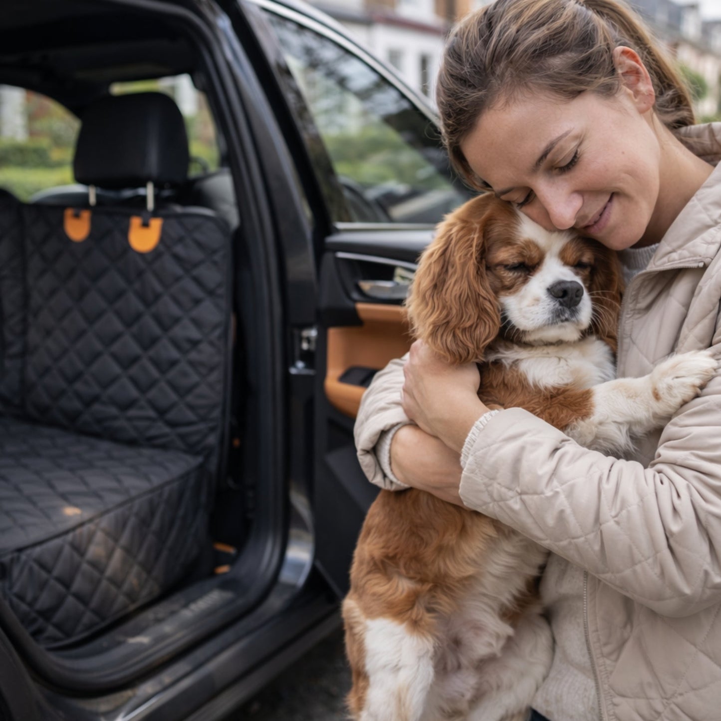 Quiltat Bilskydd för Hund – Baksäte