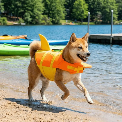 Hundflytväst i Hajform