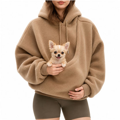 Sherpa Hoodie med Husdjursficka, Dam