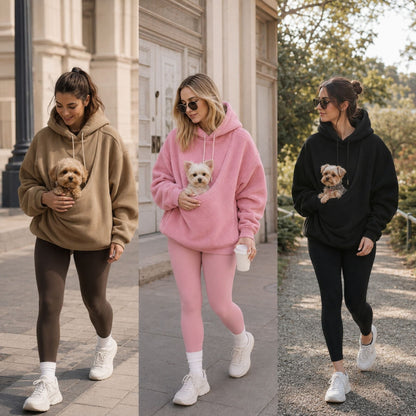 Sherpa Hoodie med Husdjursficka, Dam