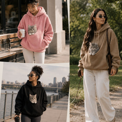 Sherpa Hoodie med Husdjursficka, Dam
