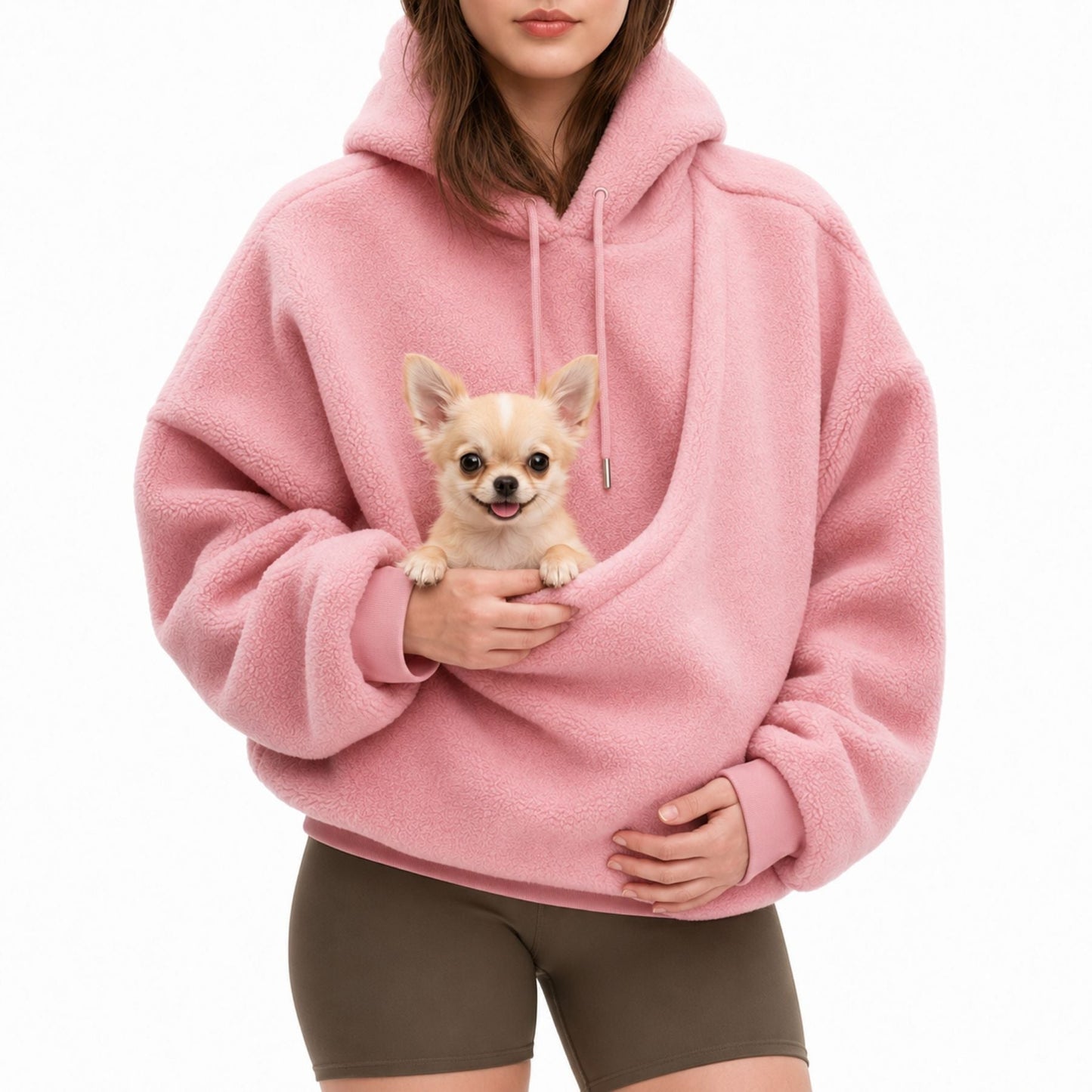 Sherpa Hoodie med Husdjursficka, Dam