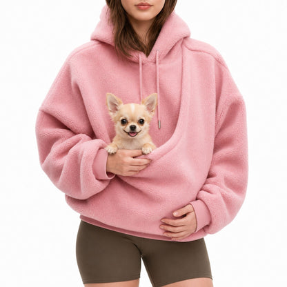 Sherpa Hoodie med Husdjursficka, Dam