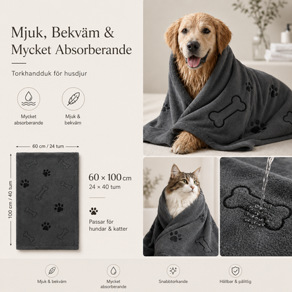 Mikrofiberhandduk för Hund & Katt