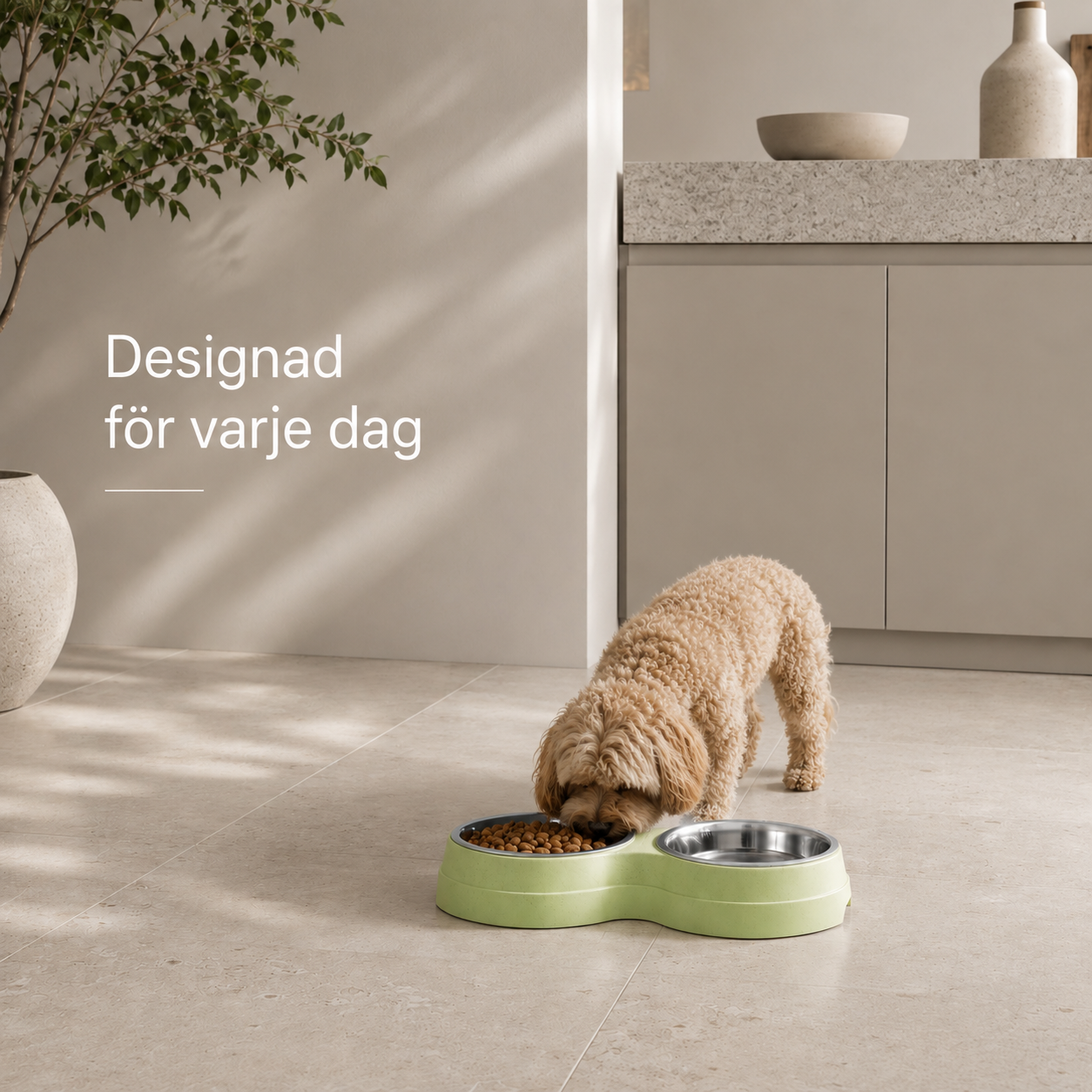 Premium Dubbelskål för Katt & Liten Hund