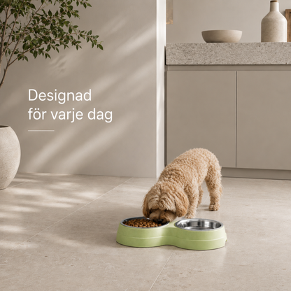 Premium Dubbelskål för Katt & Liten Hund