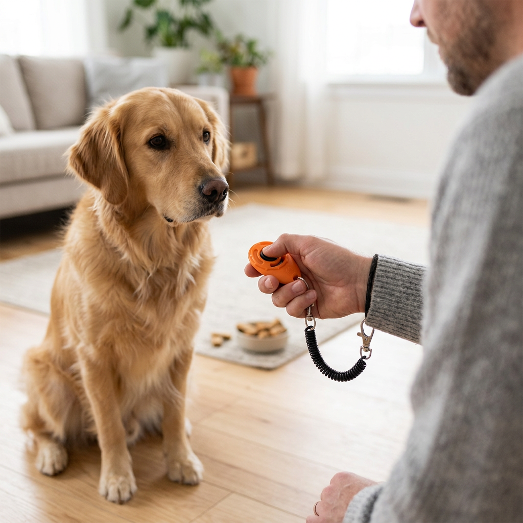 Dog Training Clicker in use