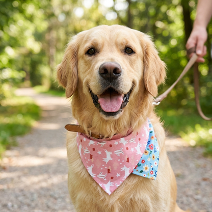 Cotton Dog Bandana 10-Pack in use