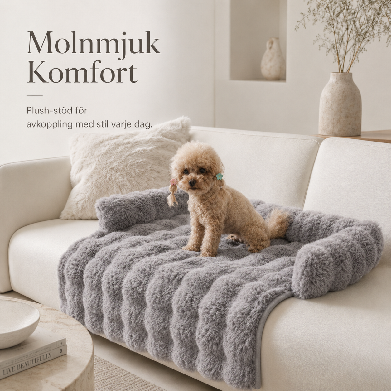 Quiltad Soffkudde för Hund & Katt 75x75 cm