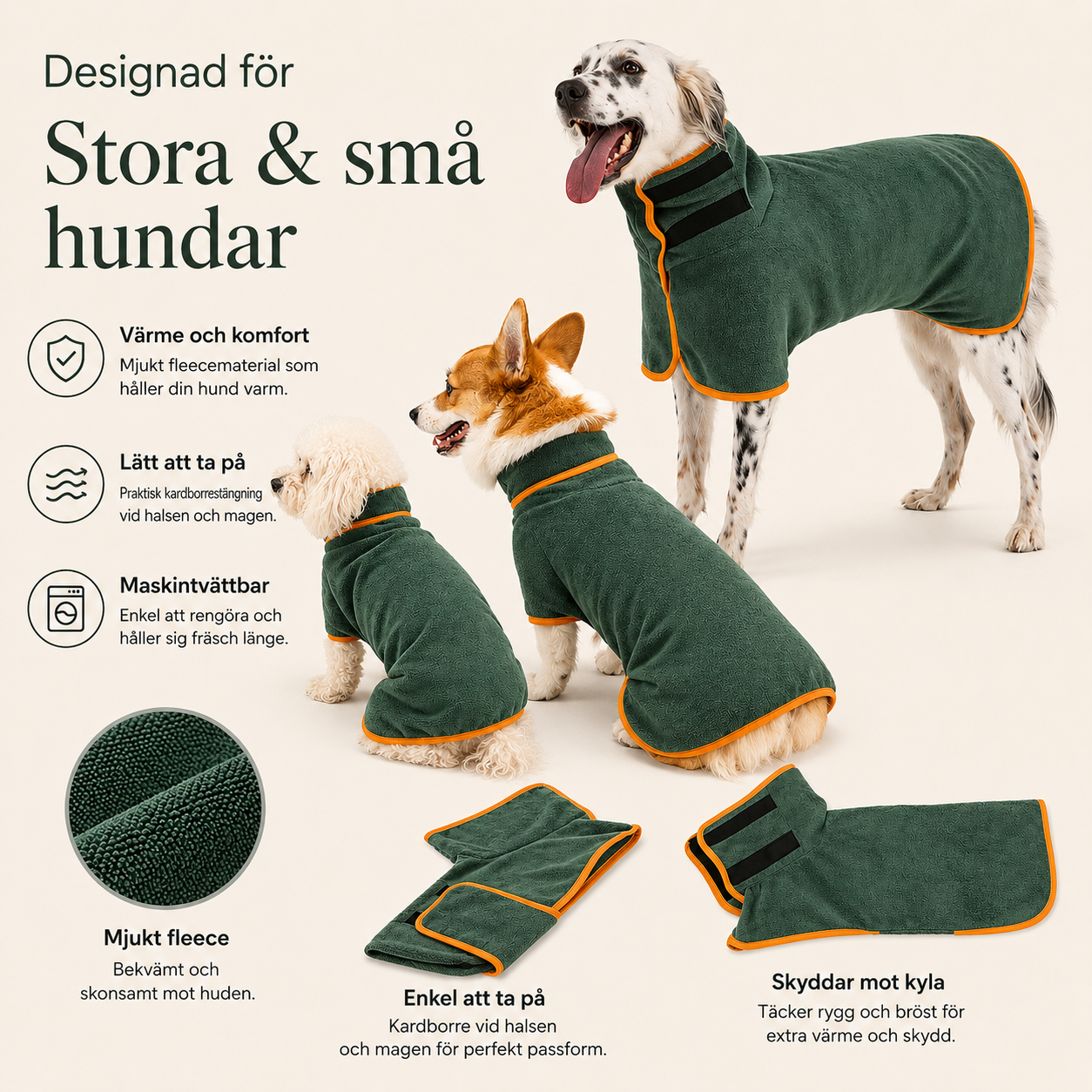 Snabbtorkande Hundbadrock i Mikrofiber