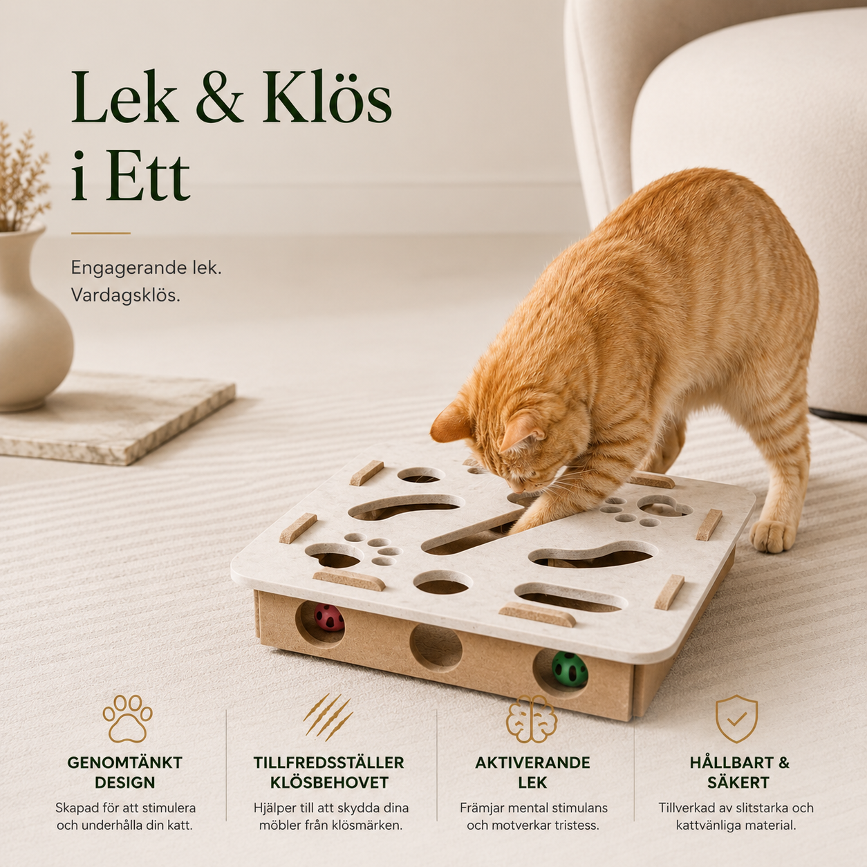 Interaktiv Klösbräda för Katt