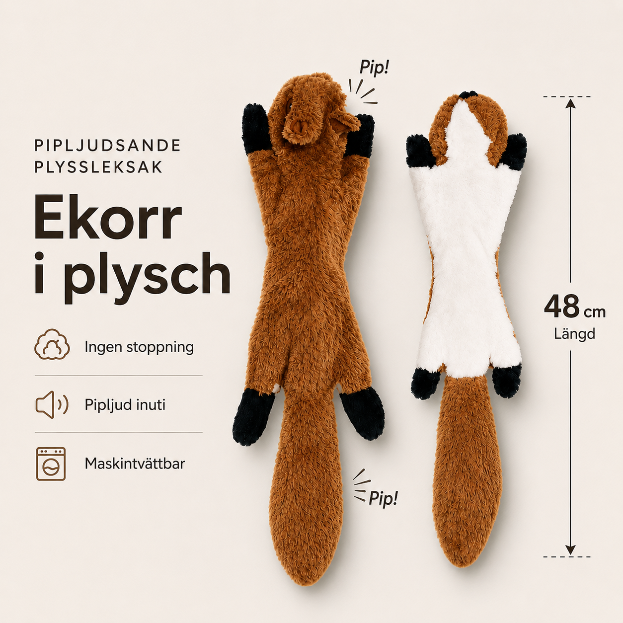 Pipande Plyschleksak för Hund