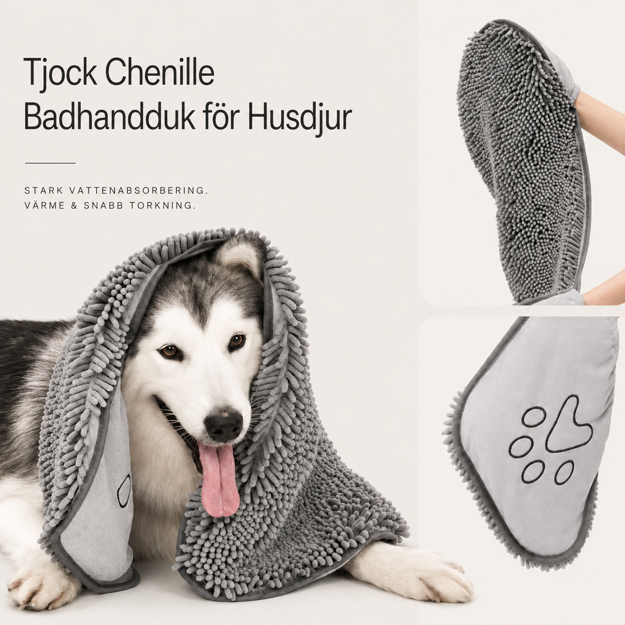 Torkhandske i Chenille för Hund & Katt