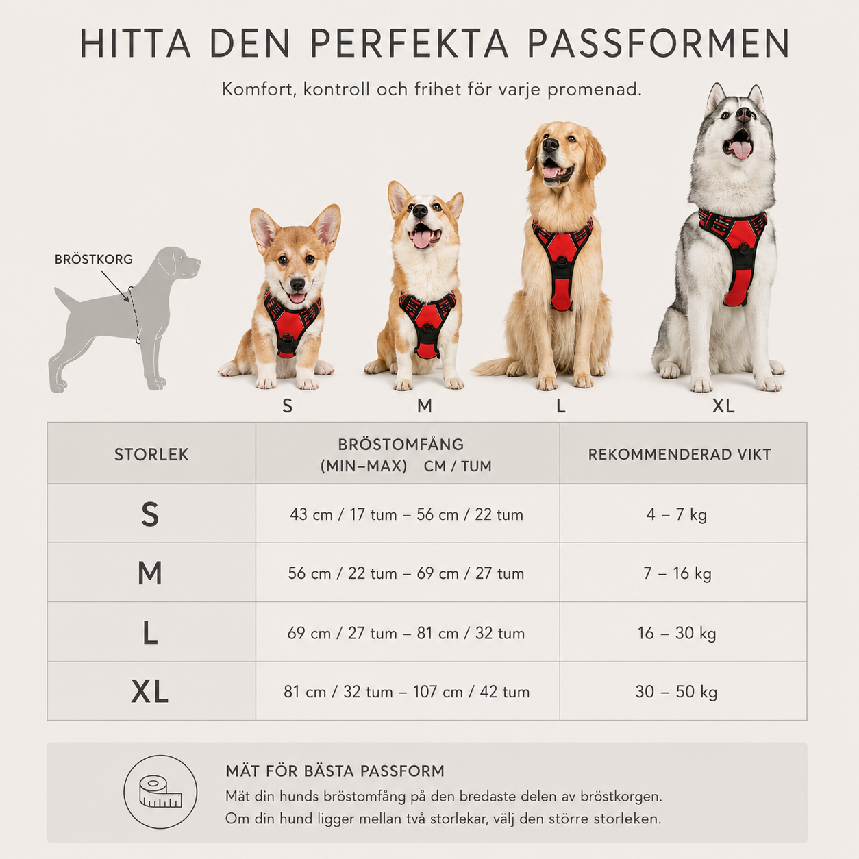 Anti-Drag Hundsele med Frontfäste