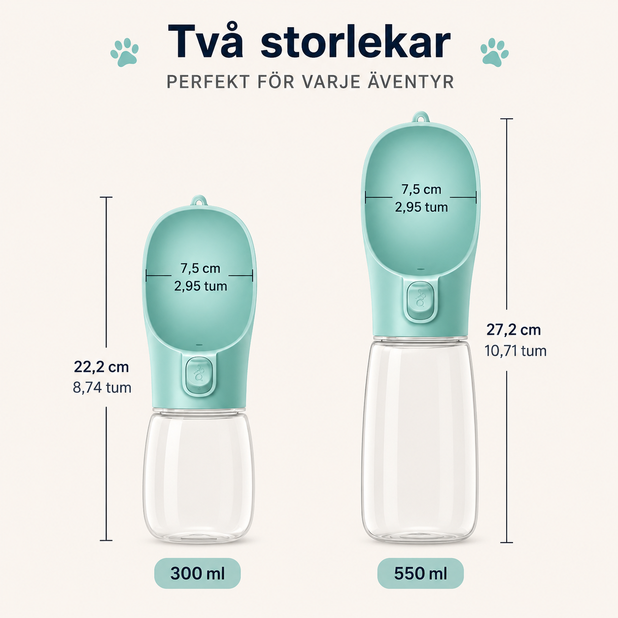 Portabel Vattenflaska för Hund & Katt